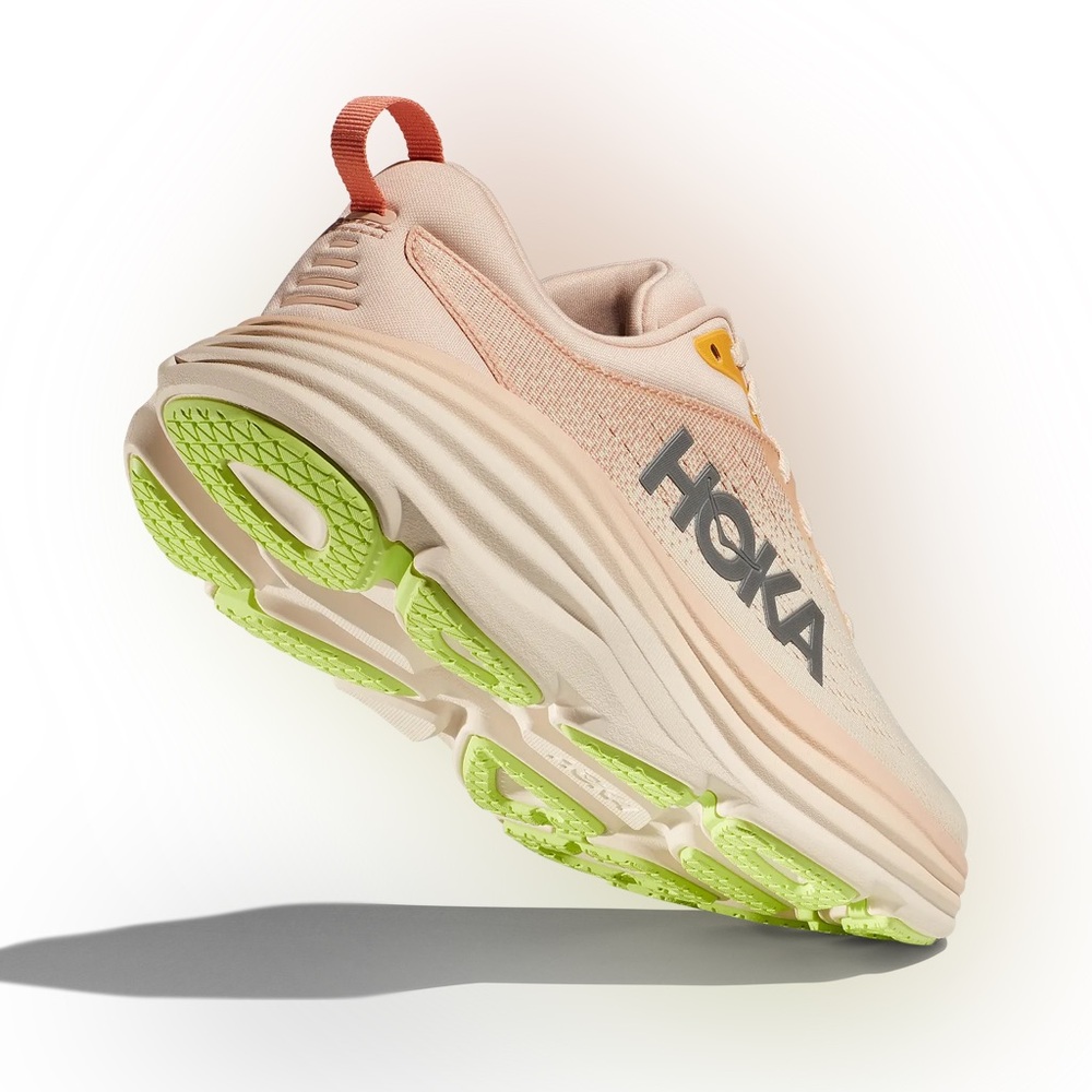Hoka Womens Bondi 8 Cream Vanilla Running Shoes - Picture 4 of 9